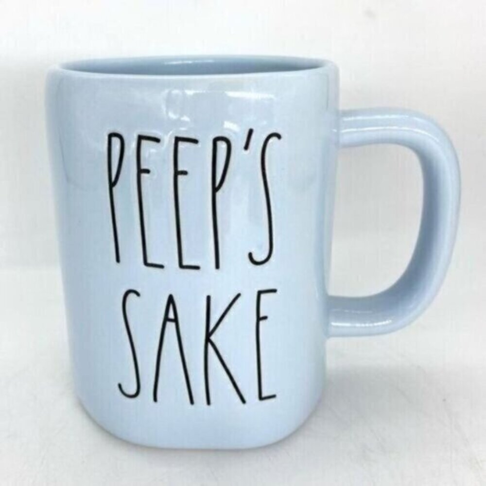 Rae Dunn Baby Blue “Peeps Sake”  Bunny Coffee Cup Easter Mug